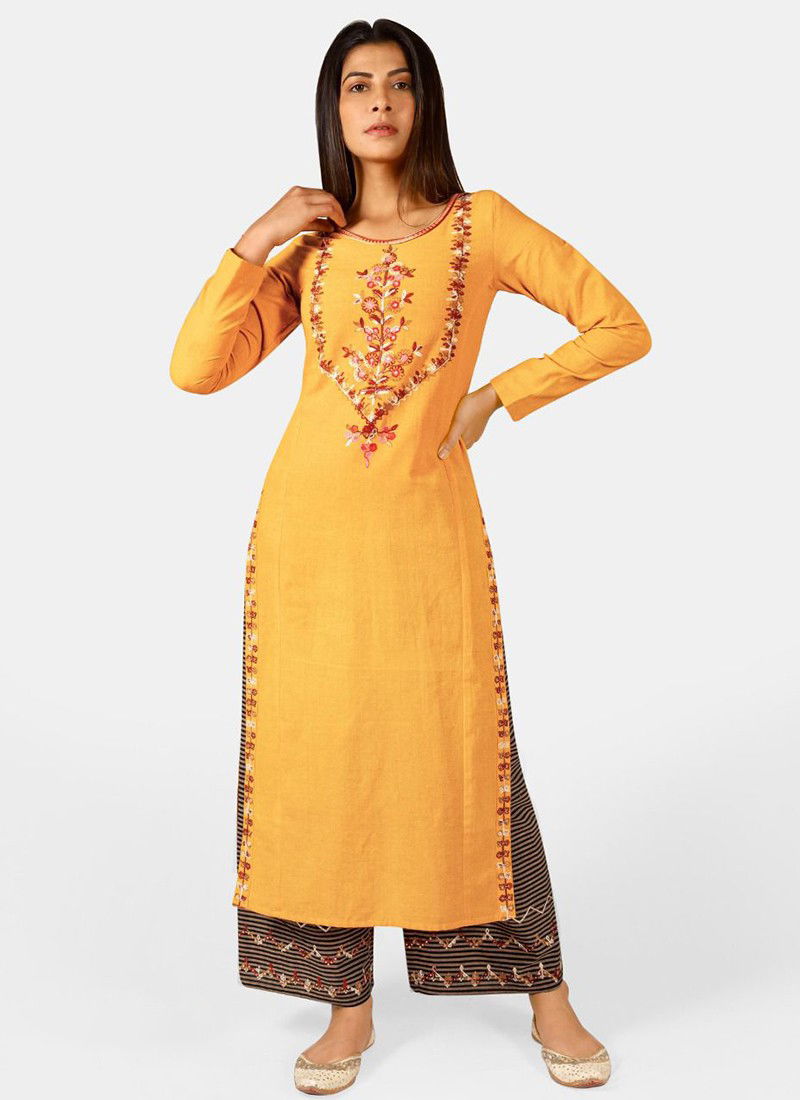 MESMORA Heavy Fancy Ethnic Wear Khadi Designer Kurti With Bottom Collection